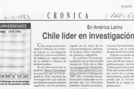 Chile, líder en investigación científica  [artículo].