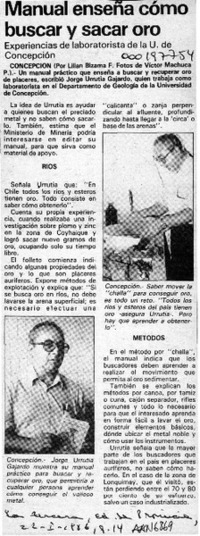 Manual enseña como buscar y sacar oro  [artículo] Lilian Bizama.