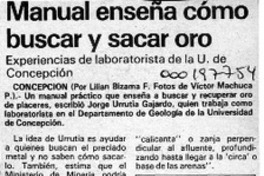 Manual enseña como buscar y sacar oro  [artículo] Lilian Bizama.