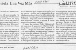 Gabriela una vez más  [artículo] Francisco J. Alcalde P.