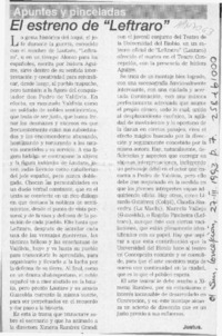 El estreno de "Leftraro"  [artículo] Justus.