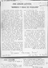 José Arraño Acevedo, "Hombres y cosas de Pichilemu"  [artículo] José Arraño Acevedo.