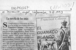 La novela de los onas  [artículo] Marcelo Novoa.