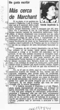 Más cerca de Marchant  [artículo] Yanette Sepúlveda Q.