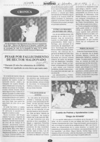 Pesar por fallecimiento de Héctor Maldonado  [artículo].