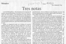 Tres notas  [artículo] Abelardo Troy.