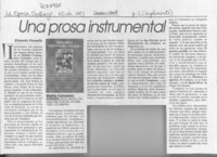 Una prosa instrumental  [artículo] Eduardo Vassallo.