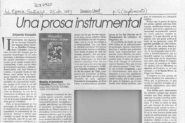 Una prosa instrumental  [artículo] Eduardo Vassallo.