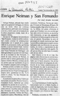 Enrique Neiman y San Fernando  [artículo] José Arraño Acevedo.