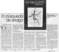 En búsqueda de arraigo  [artículo] Luis Ernesto Cárcamo.