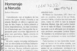 Homenaje a Neruda  [artículo] Héctor Edo. Espinoza Viveros.