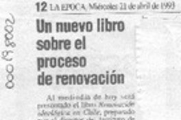 Un nuevo libro sobre el proceso de renovación