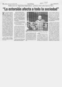 "La extorsión afecta a toda la sociedad"  [artículo].