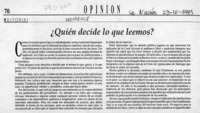 Quién decide lo que leemos?  [artículo].