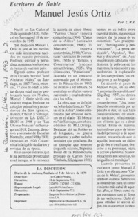 Manuel Jesús Ortiz  [artículo] C. R. I.