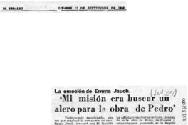 "Mi misión era buscar un alero para la obra de Pedro"  [artículo].