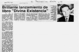 Brillante lanzamiento de libro "Divina existencia"  [artículo].