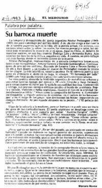 Su barroca muerte  [artículo] Marcelo Novoa.