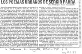 Los poemas urbanos de Sergio Parra  [artículo] Wellington Rojas Valdebenito.