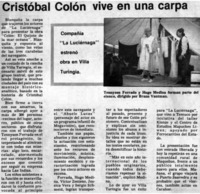 Cristóbal Colón vive en una carpa