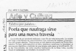 Poeta que naufraga sirve para una nueva travesía  [artículo] Marcelo Novoa.