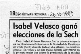 Isabel Velasco ganó elecciones de la Sech  [artículo].