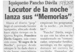 Locutor de la noche lanza sus "Memorias"  [artículo].