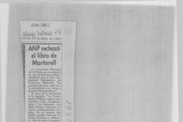 ANP rechazó el libro de Martorell
