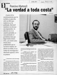 "La verdad a toda costa"  [artículo] María Eugenia Camus.