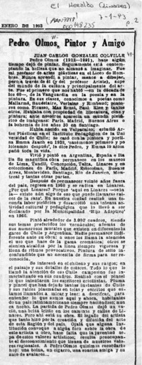 Pedro Olmos, pintor y amigo