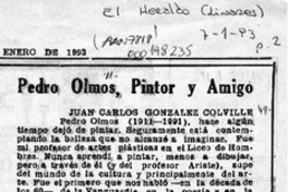 Pedro Olmos, pintor y amigo