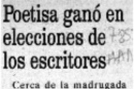 Poetisa ganó en elecciones de los escritores  [artículo].