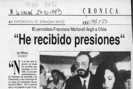 "He recibido presiones"  [artículo] Luis Vilanova.