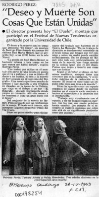 "Deseo y muerte son cosas que están unidas"