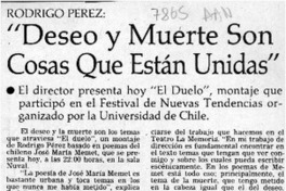 "Deseo y muerte son cosas que están unidas"