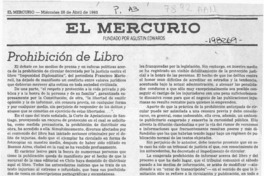 Prohibición de libro  [artículo].