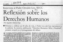 Reflexión sobre los derechos humanos  [artículo] Agustín Antola Díaz.