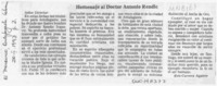 Homenaje al doctor Antonio Rendic  [artículo] Eric Carrera Aguirre.