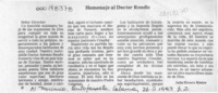 Homenaje al doctor Rendic  [artículo] Julio Rivera Manzo.