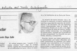 Gracias, doctor  [artículo] Gerardo Claps Gallo.