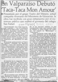 En Valparaíso debutó "Taca-taca mon amour".