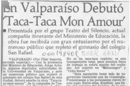 En Valparaíso debutó "Taca-taca mon amour".