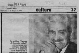 Enrique Cantolla, de empresario a escritor, "Con años de retraso, la Iglesia ha comenzado a considerar que el capitalismo no es tan malo"  [artículo] María Isabel Diez.