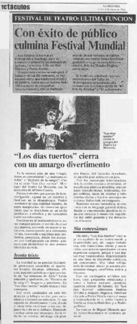 "Los Días tuertos" cierra con un amargo divertimento