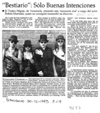 "Bestiario", sólo buenas intenciones  [artículo].