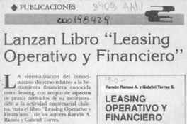 Lanzan libro "Leasing operativo y financiero"  [artículo].