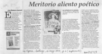Meritorio aliento poético  [artículo] Luis Ernesto Cárcamo.