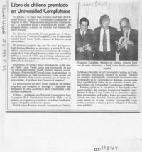 Libro de chileno premiado en Universidad Complutense  [artículo].