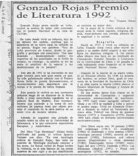 Gonzalo Rojas Premio de Literatura 1992