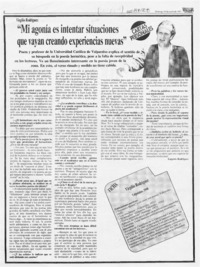"Mi agonía es intentar situaciones que vayan creando experiencias nuevas"  [artículo] Eugenio Rodríguez.